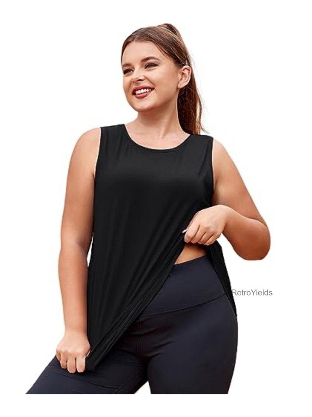 Plus Size Womens Workout Tank Tops Loose Fit Yoga Athletic Running Sleeveless
